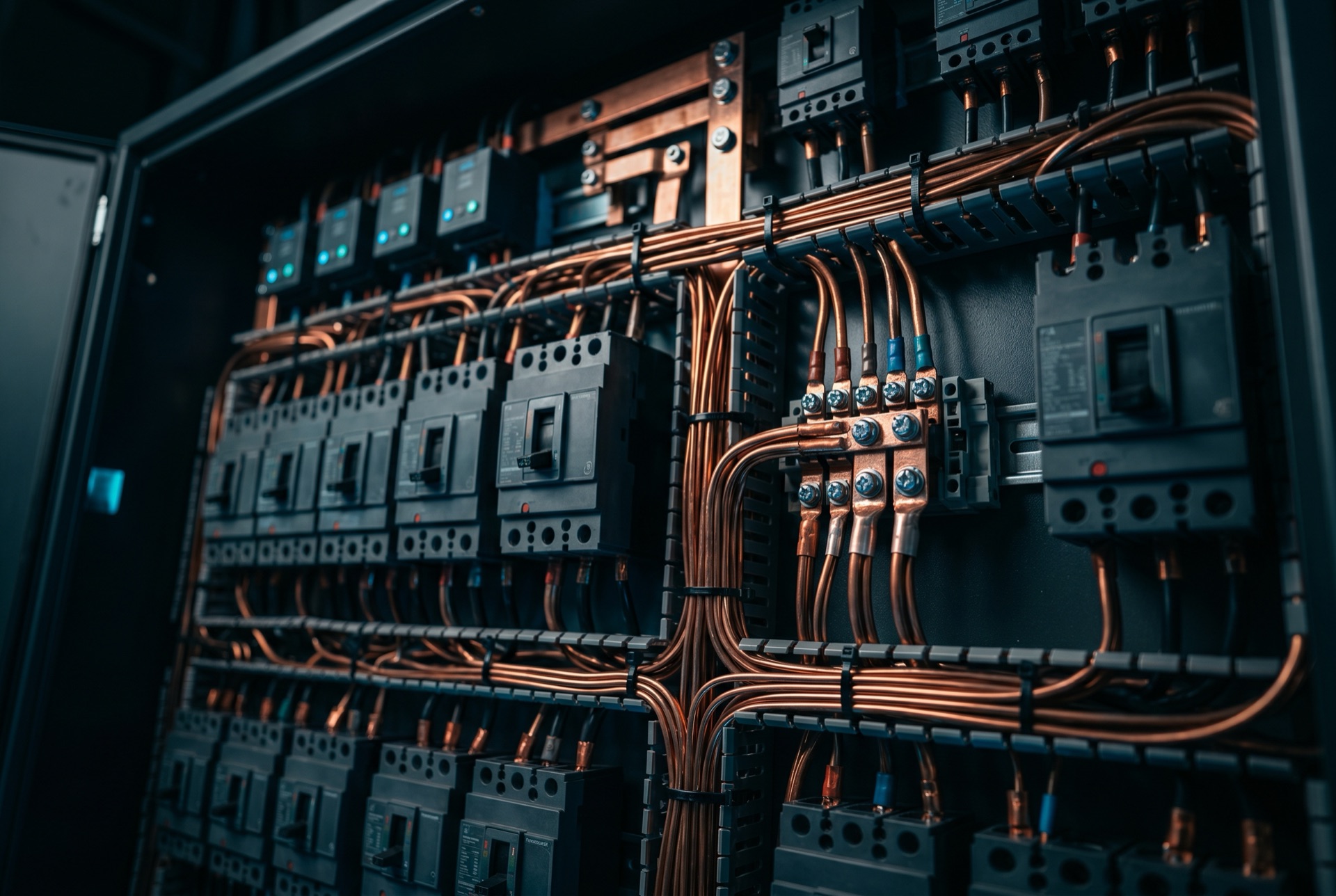 Copper wiring and circuit breaker panel