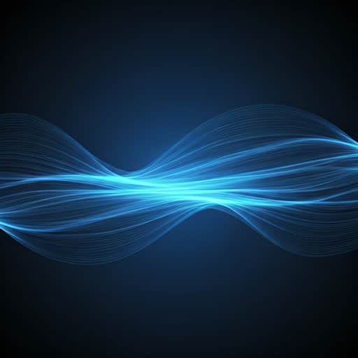 Glowing blue energy waves