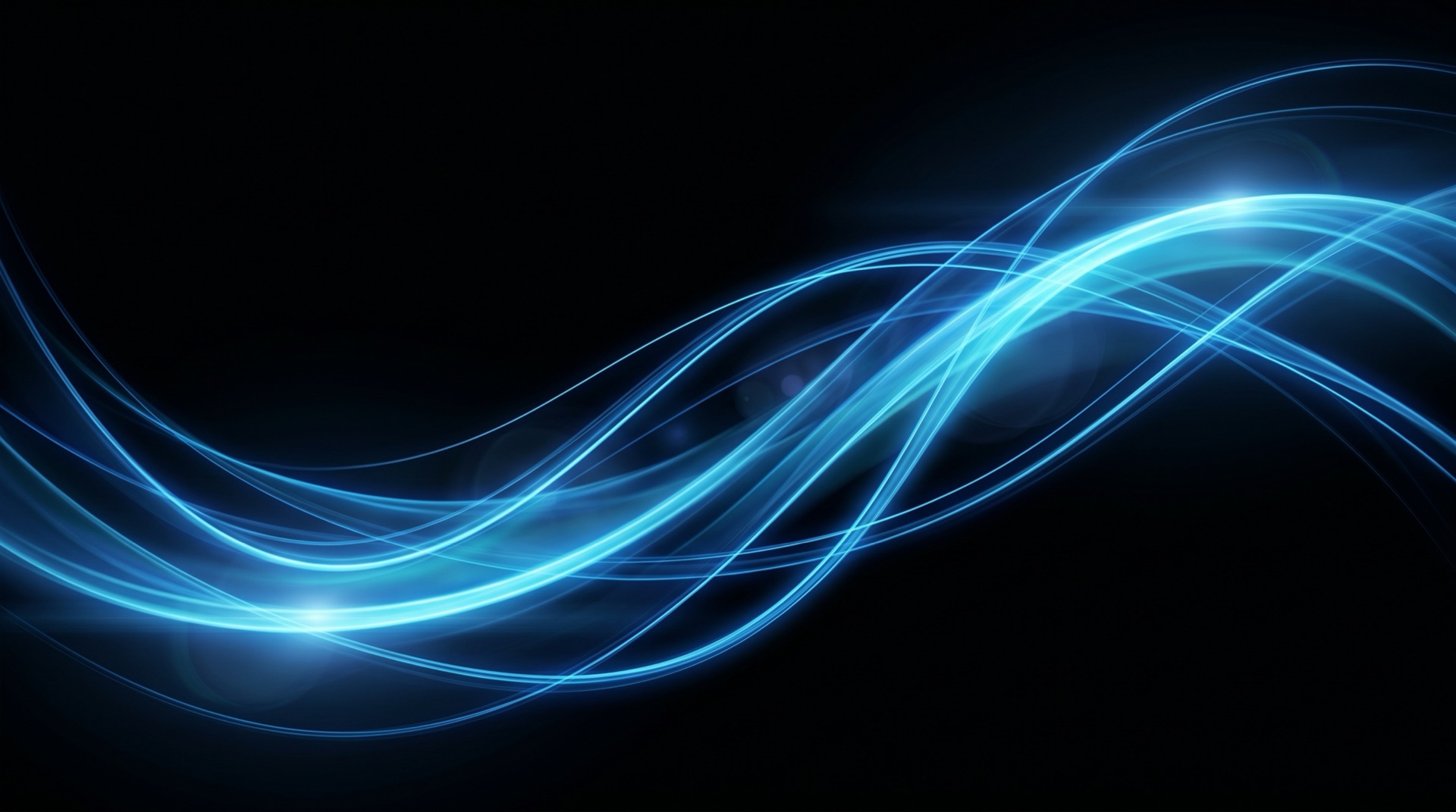 Flowing energy waves in electric blue