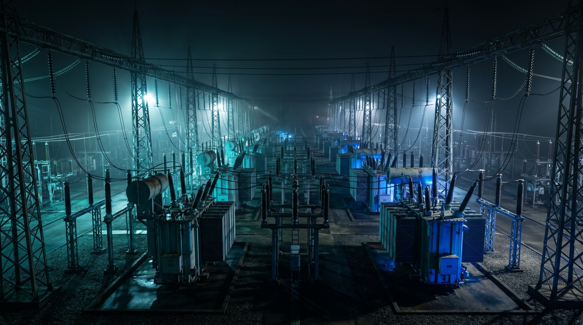 Massive electrical substation with high-voltage architecture