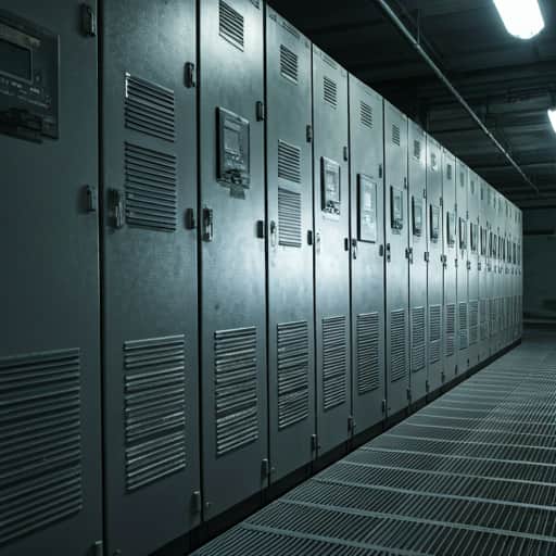High-tech electrical room with switchgear