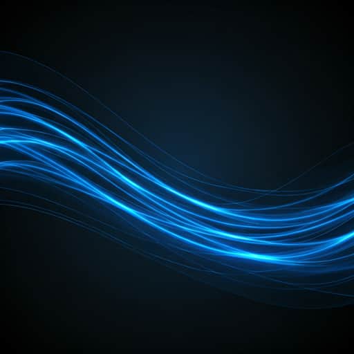 Flowing blue energy waves